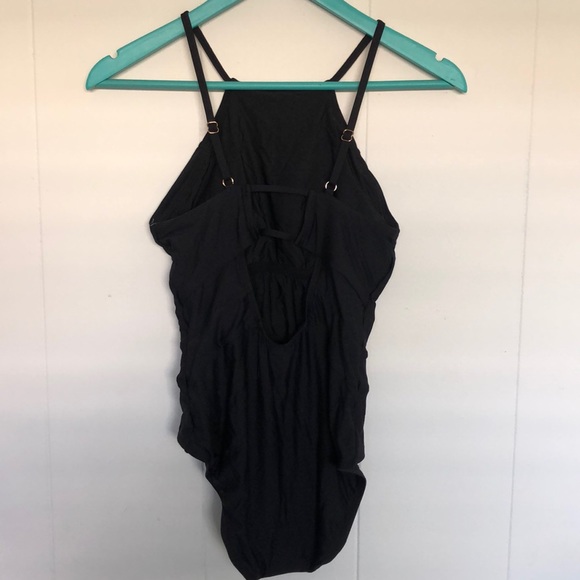NWT black anthropologie one piece swimsuit - Picture 3 of 6